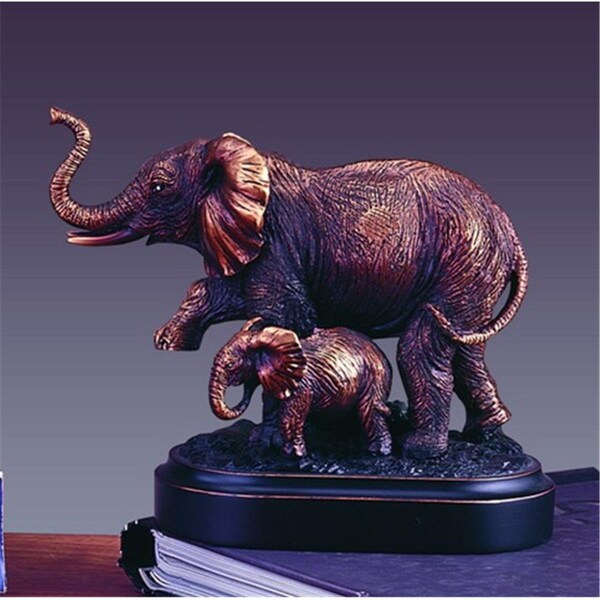 Dwellingdesigns F Elephant Bronze Plated Resin Sculpture - 6 x 3 x 5 in. DW2619754 - main